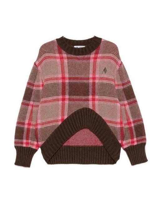 The Attico Red Wool And Mohair Crew-Neck Sweater