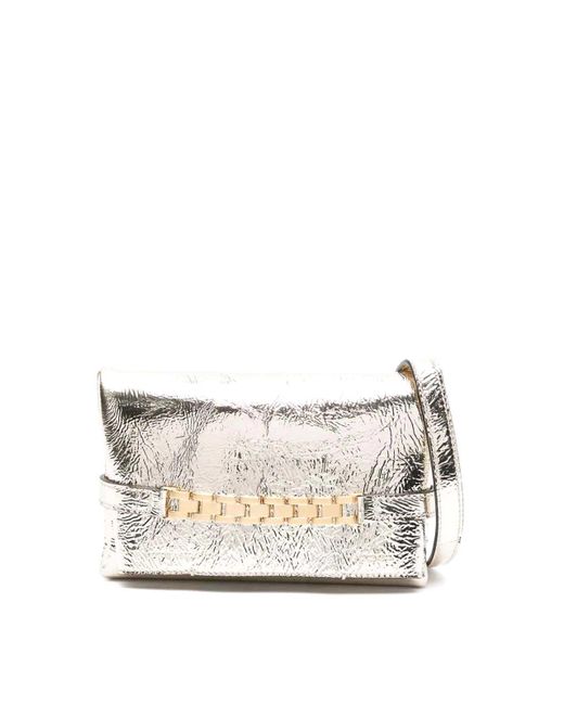 Victoria Beckham White Mini Chain Pouch With Long Strap