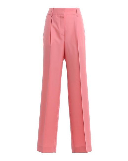 Givenchy Pink Wool Wide Leg Trousers