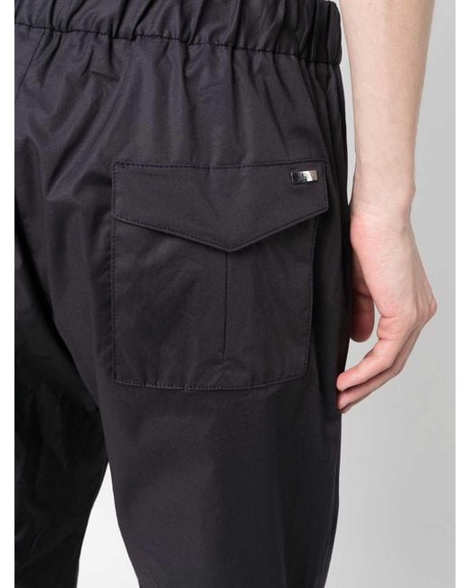 Herno Black Straight Trousers With Drawstring for men