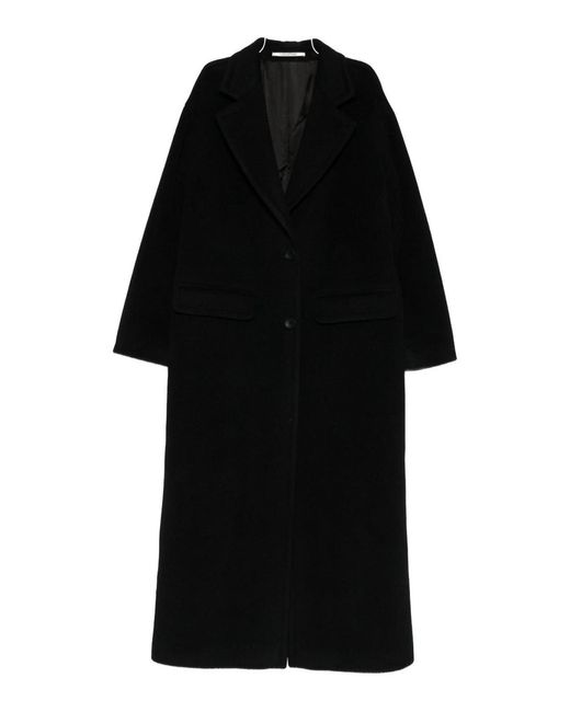 Tagliatore Black Wool Single-Breasted Coat