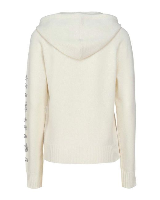 Max Mara White Pineapple Sweater In Wool And Cashmere