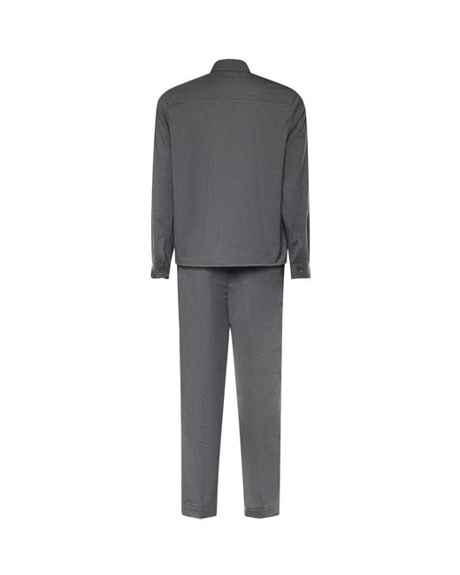 Santaniello Gray Wool Blend Coordinated Suit for men