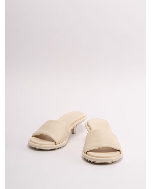 Marsèll Natural Brooch Leather Sandals With Low Heel