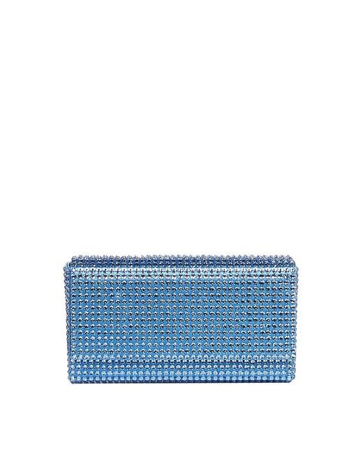 AMINA MUADDI Blue Clutch With Rhinestone