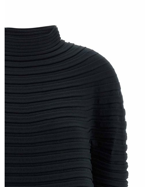 Pleats Please Issey Miyake Blue Bounce Knit Top