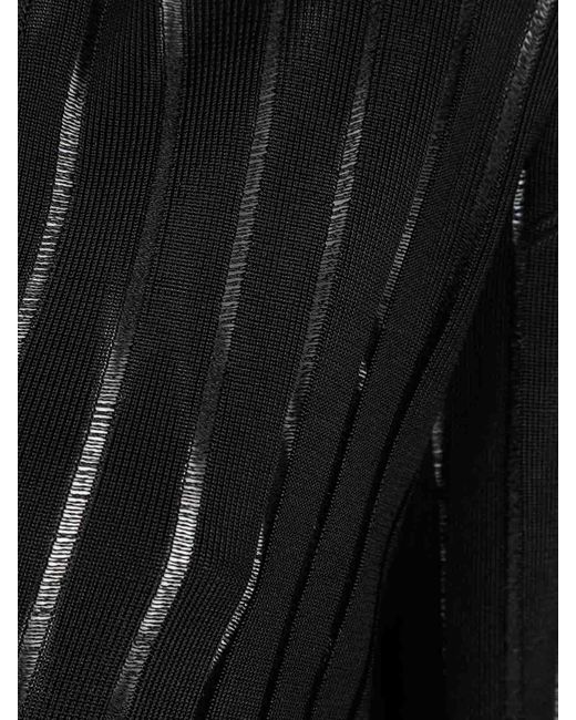 SAPIO Black Viscose Crepe De Chine V Neck Sweater