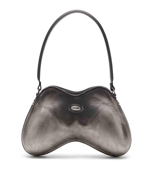 DIESEL Gray Double-D Shoulder Bag