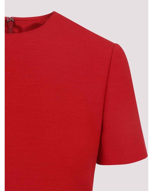 Valentino Red Wool Mini Dress