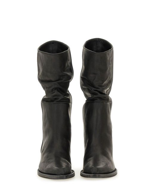 Khaite Black Clive Leather Boots