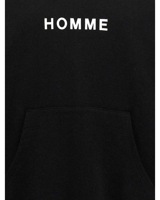Comme Des Garcons Hommes Plus Black Logo Print Hoodie for men