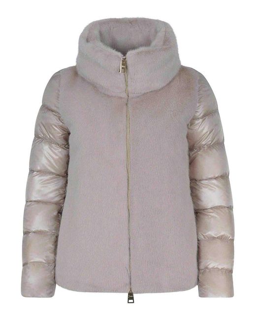 Herno Gray Down Jacket Made Of Ultralight Nylon