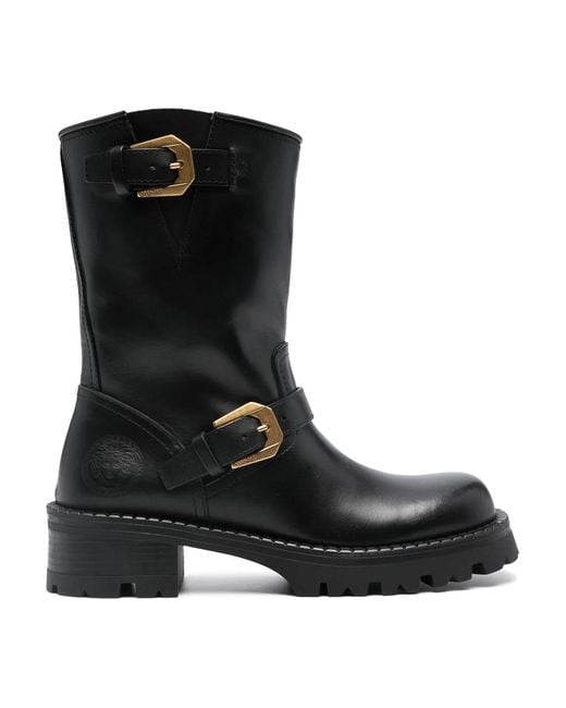 Versace Black Biker Boots