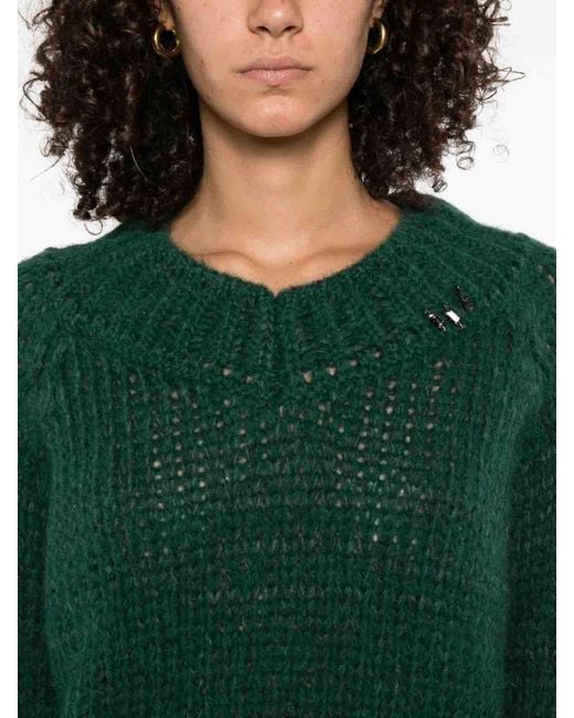 Ermanno Scervino Green V-Neck Sweater