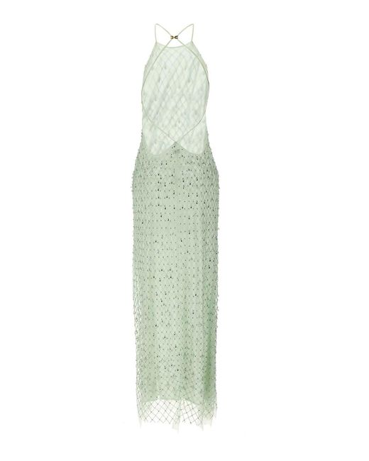 Elisabetta Franchi Crystal Dress in Green | Lyst