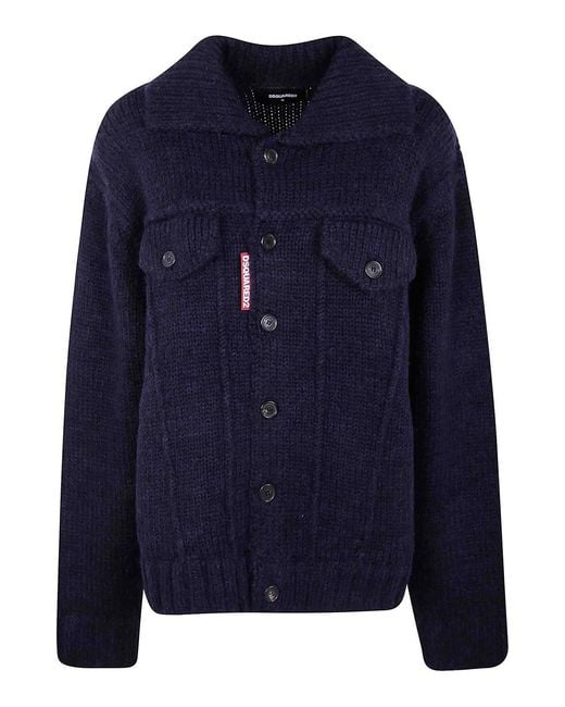 DSquared² Blue Knit Jean Jacket for men