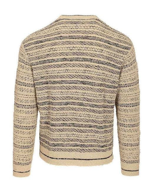 Emporio Armani Multicolor Triped Crewneck Cotton-Blend Jumper for men