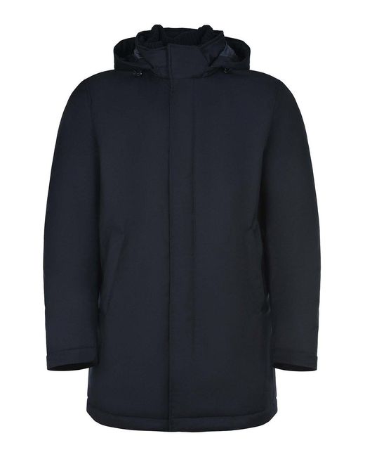 Herno Blue Down Jacket Made Of Technical Fabric for men
