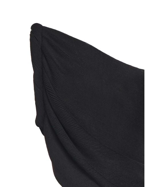 Alberta Ferretti Blue One-Shoulder Wool Blend Top