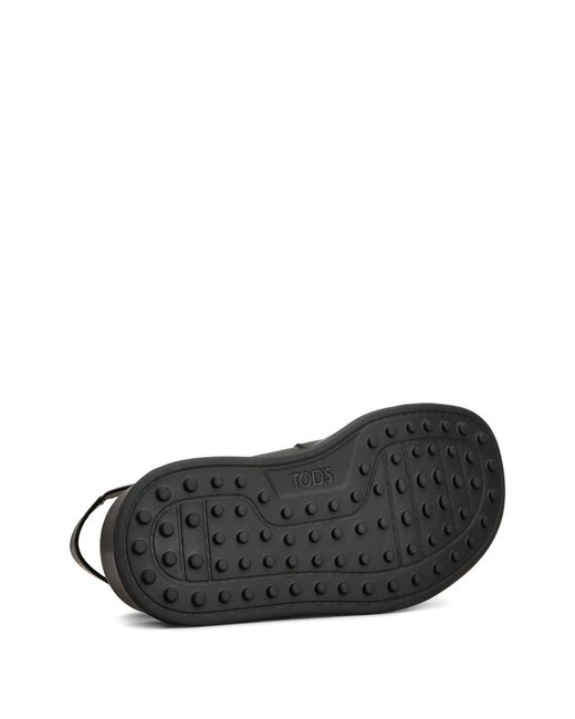 Tod's Black Platform Sandals With Leather