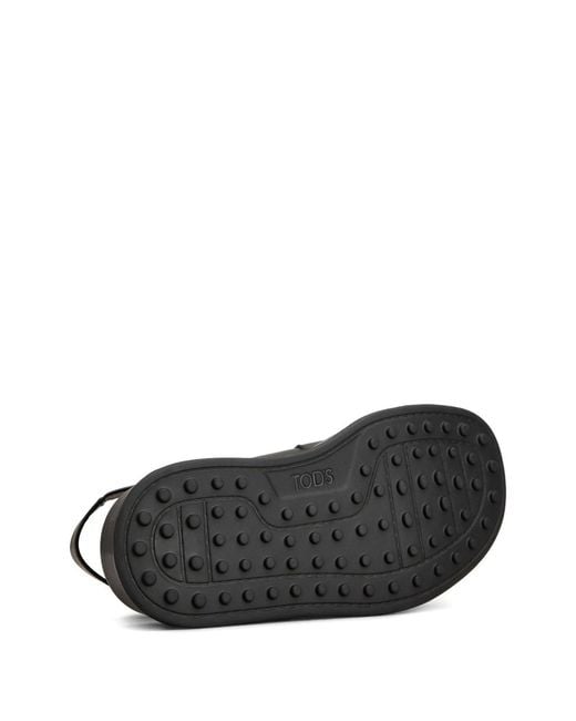 Tod's Black Platform Sandals With Leather