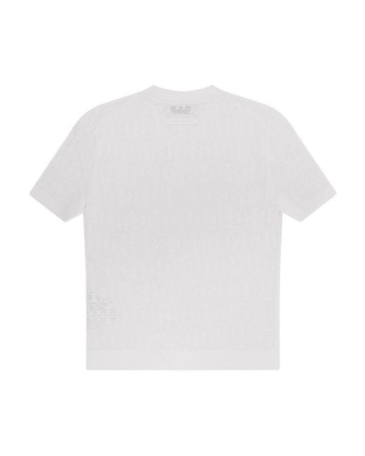 Tory Burch White T Monogram Jacquard Viscose Blend T-Shirt