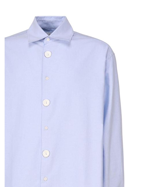 J.W. Anderson Blue Shirt With Anchor Embroidery for men
