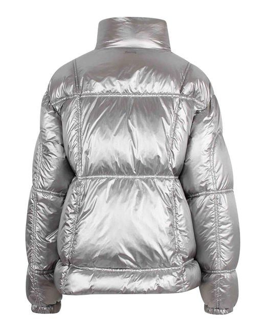 Laminar Gray Metallic Shield High-Neck Jacket