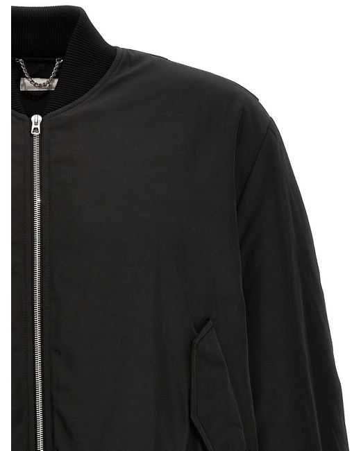 Studio Black Nylon Bomber Jacket for men
