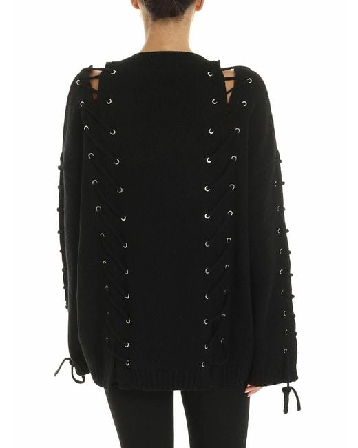 McQ Alexander McQueen Black Pullover With Corset Details