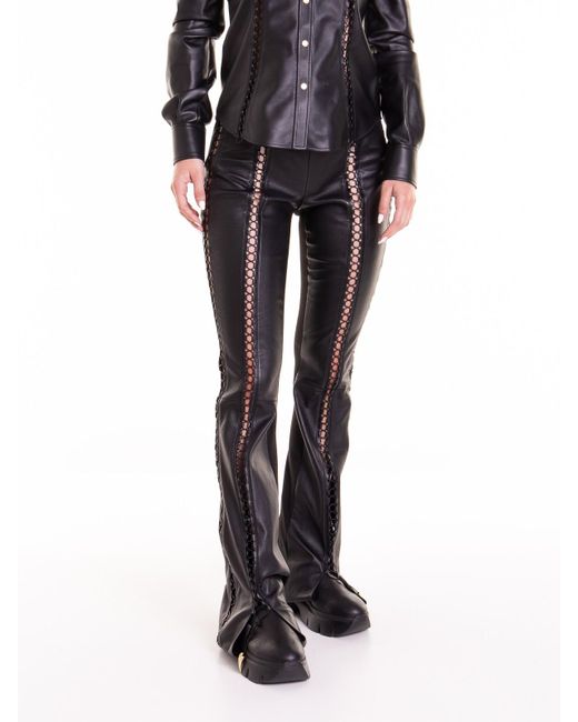 Roberto Cavalli Blue Leather Pants