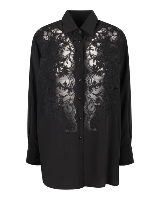 Ermanno Scervino Black Floral Lace Shirt