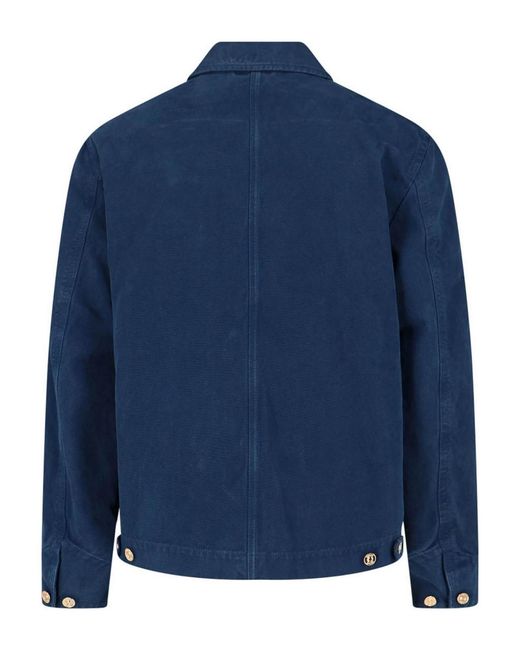 Versace Blue Overdyed Canvas Carpenter Jacket for men