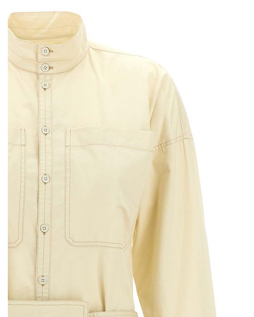 Lemaire Natural Light Cotton Satin Midi Dress