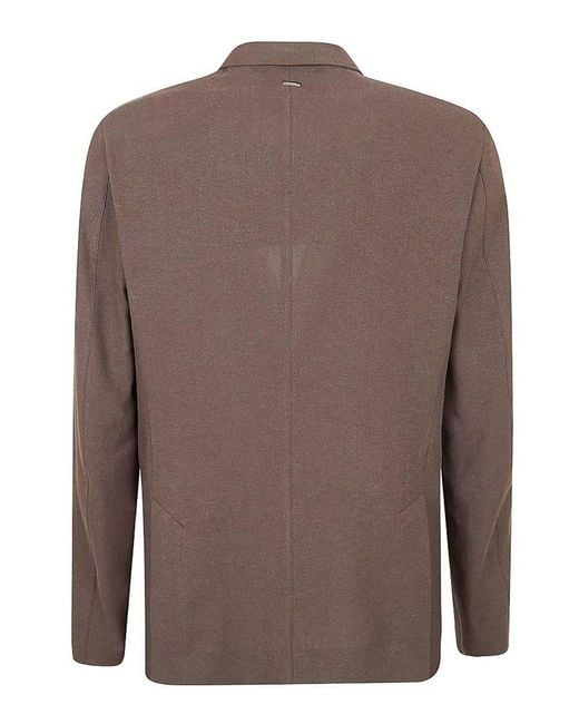 Herno Brown Single-Breasted Blazer for men