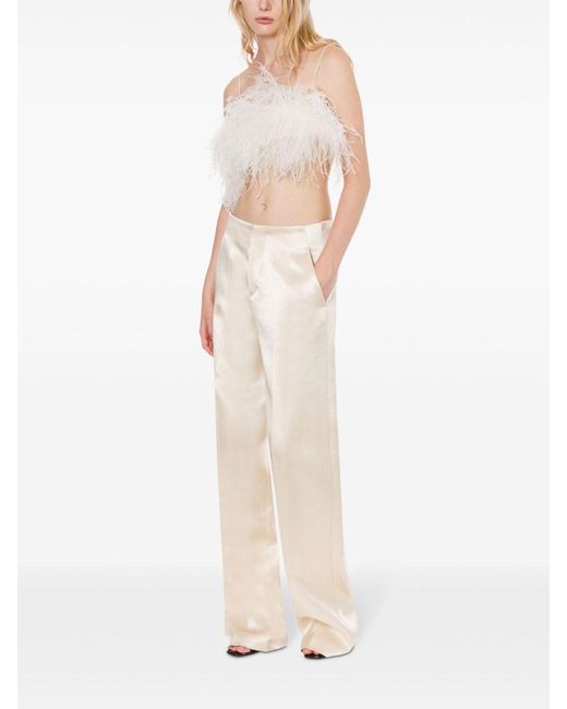 Philosophy Di Lorenzo Serafini White Wide Satin Trousers