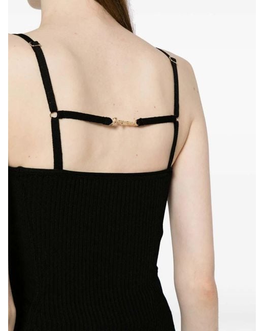 Jacquemus Black 'Le Haut Sierra' Ribbed Top With Logo Detail