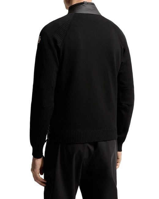 Moncler Black Padded Cardigan With Zip for men