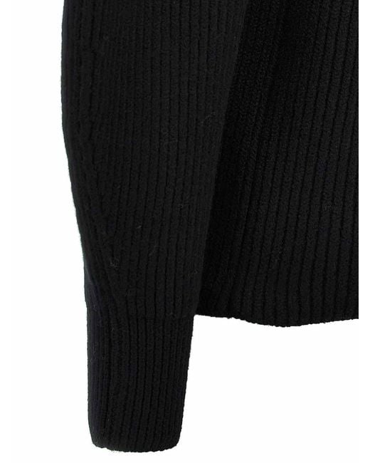 Jil Sander Black Ribbed Sweater