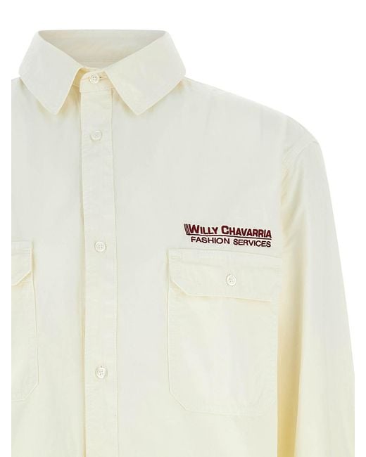 Willy Chavarria White Corcoran Shirt for men