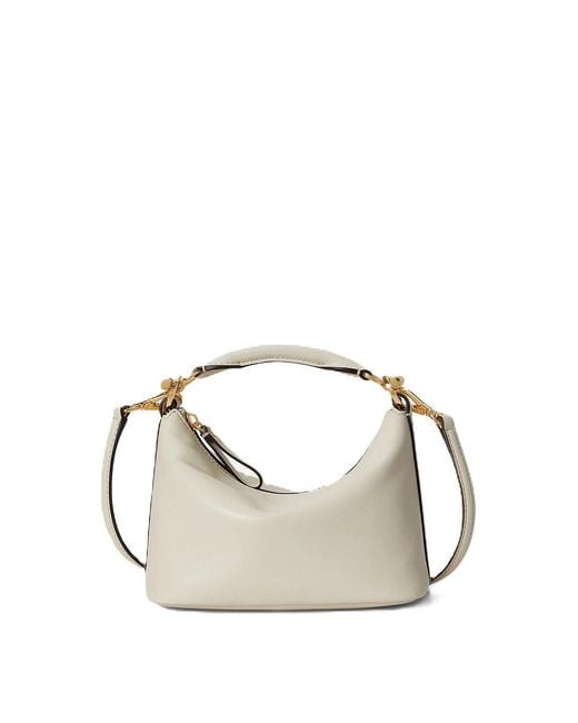 Ralph Lauren White Blke Mini Sh-Shoulder Bag-Small-Soft Nappa