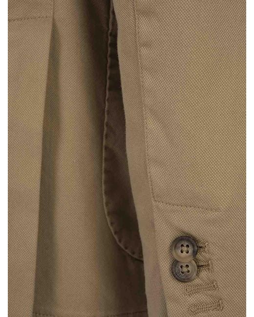RUSSO CAPRI Green Oxford Cotton Blazer for men