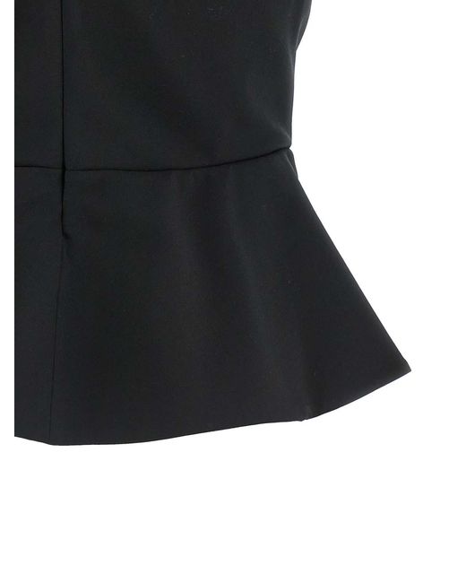 Nensi Dojaka Black Virgin Wool Tank Tops