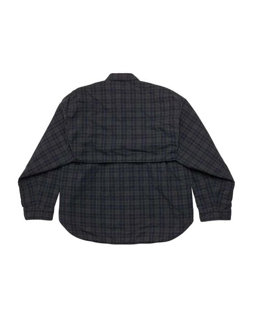 Balenciaga Blue Plaid-Pattern Shirt
