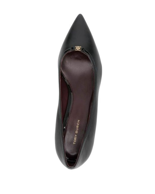 Tory Burch Black Elegant Double T Buckle Pumps