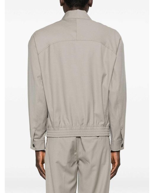 Emporio Armani White Wool Jacket for men