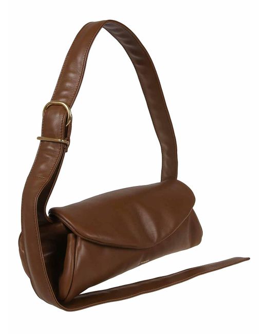 Jil Sander Brown Small Hand-padded Cannoli Bag