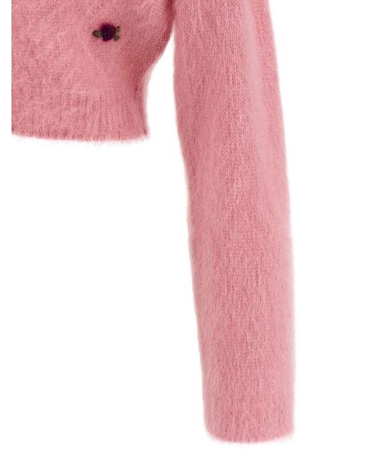 Alessandra Rich Pink Wool Cardigan