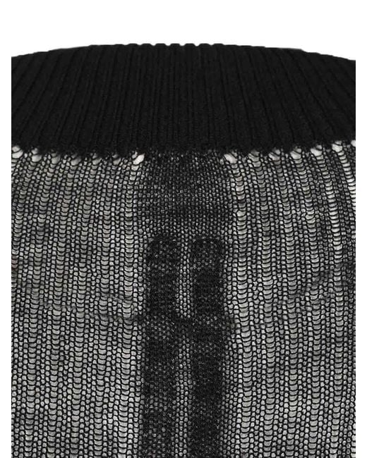Rick Owens Black Oversized Sweater for men
