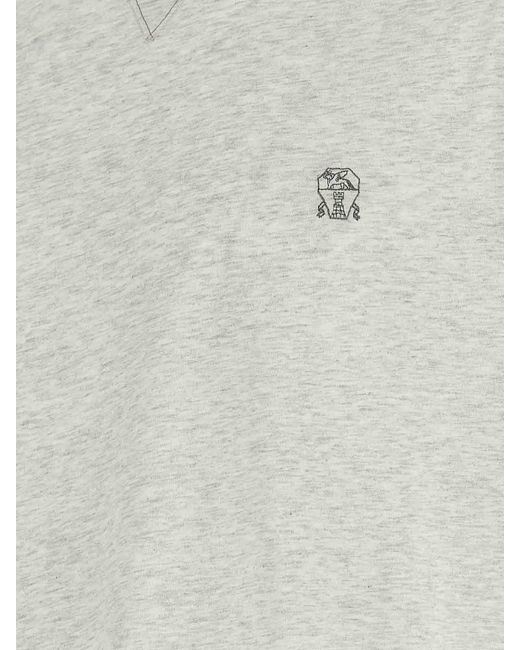 Brunello Cucinelli White Layered T-Shirt for men